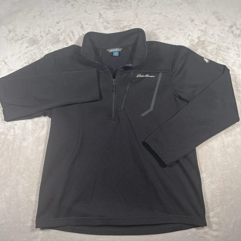 Eddie Bauer First Ascent 1/4 Zip Fleece‎ Pullover Jacket Mens L Black